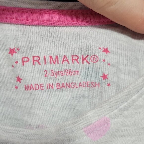 Cat&Jack/Primark "Mommy's Sweet Heart" Shirt &Blue Stripped Heart Legging Outfit - Picture 7 of 11